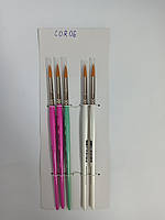 Пензлик синтетика круглий №6 з короткою ручкою, для декору Hobby&Craft Rosa Talеnt