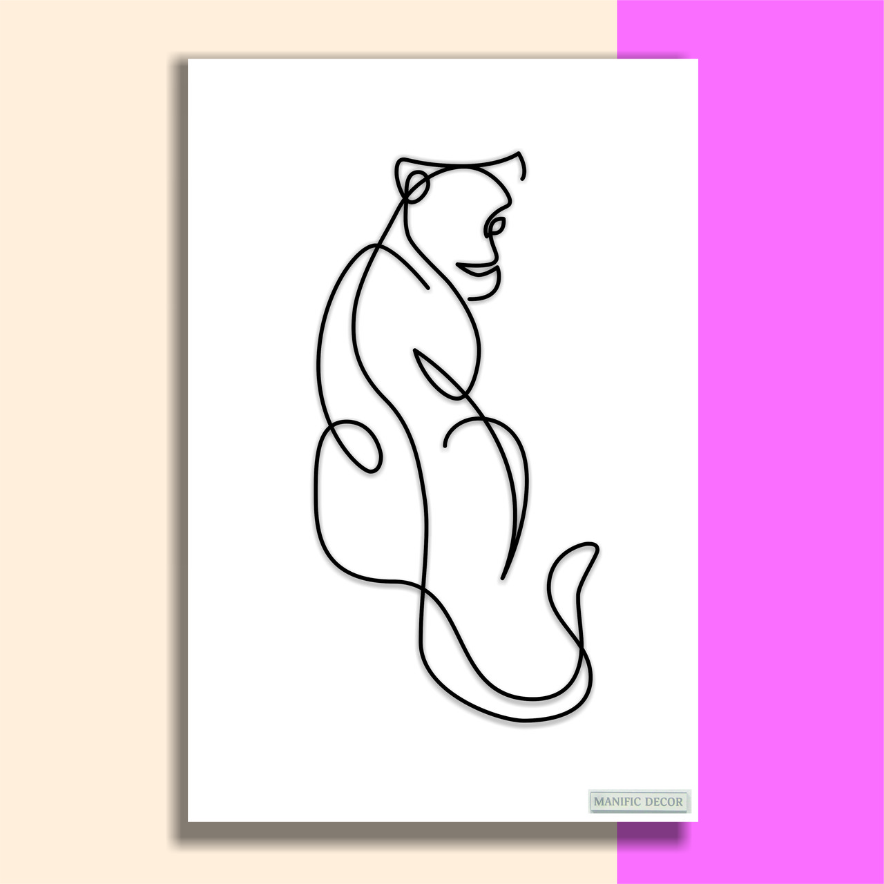 Картина на холсті інтер'єрна абстрактна настінна арт панно Manific Decor "Young lioness / Молода левиця"
