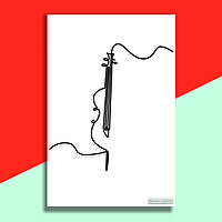 Картина на хосте интерьерная абстрактная настенная арт панно Manific Decor "Cello / Виолончель"