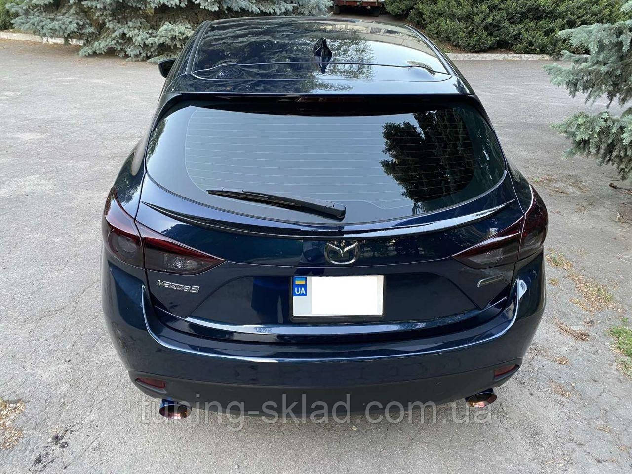 Спойлер під скло Мазда 3 ВМ хетчбек нижній, фото 1