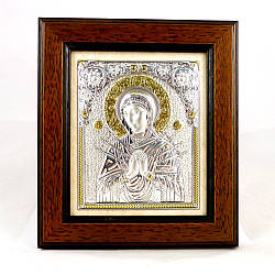 Ікона срібна Семістрельна в дерев'яній рамці 14х17 см