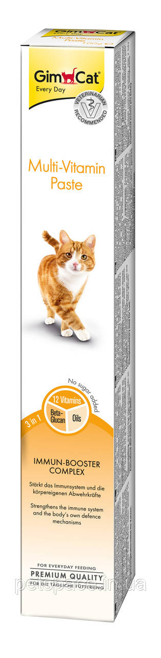 Паста для котів Gim Cat Multi-Vitamin Paste (Джім Кет Мультивітамінна паста), 200г.