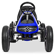 Дитячий карт Mercedes Bambi M 4271E-4 Синій | Педальна машинка веломобіль, фото 2