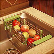 Складна багатофункціональна кухонна полиця виготовлена з нержавіючої сталі та пластику