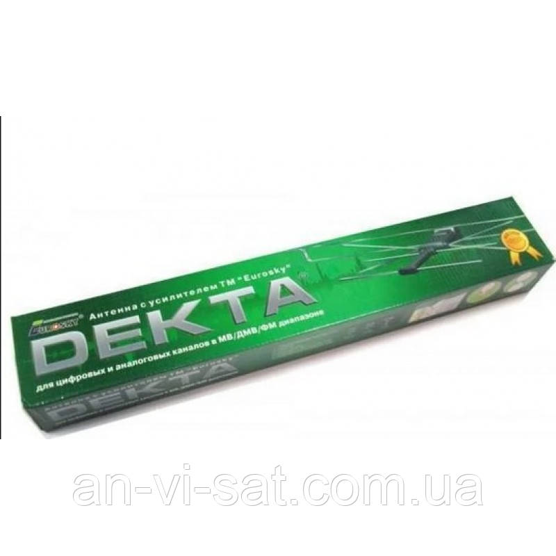 Антена EUROSKY DEKTA з підсилювачем 32 дБ, активна, кімнатна/зовнішня, 75 Ом, 12 В