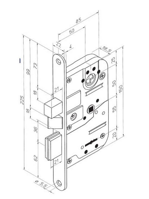 Замок Abloy 451S FIN схема