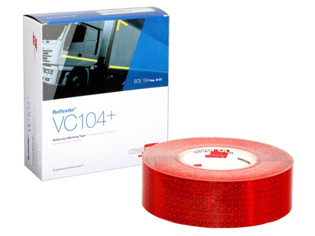 Світловідбиваюча стрічка для твердої поверхні (червона) ORAFOL VC104+ (ціна за бухту 50 метрів)