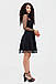 Жіноче коктейльне міні-плаття Amelia, чорне в сіточку, фото 3