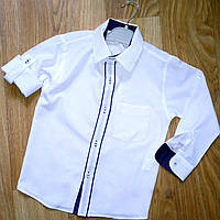 Шкільна біла сорочка Pufudi рукав-підворот 11-14 років