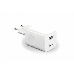 Зарядний пристрій Baseus Charging Quick (1USB, 2.4 A,QC3.0) White