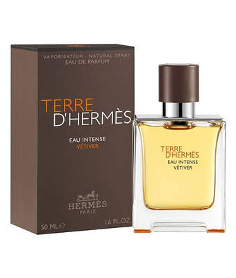 Чоловічі парфуми Hermes Terre D'Hermes Eau Intense Vetiver 50ml парфумована вода, цитрусовий деревний аромат
