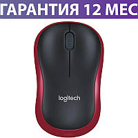 Бездротова мишка Logitech M185, чорна/червона, миша для ноутбука логітеч/лоджитек/логітек