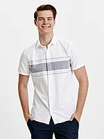 Біла чоловіча сорочка LC Waikiki/ЛС Вайки із сірою смугою на грудях