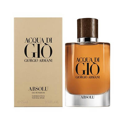Оригінальні чоловічі парфуми Giorgio Armani Acqua di Gio Absolu 75ml парфумована вода, свіжий деревний аромат