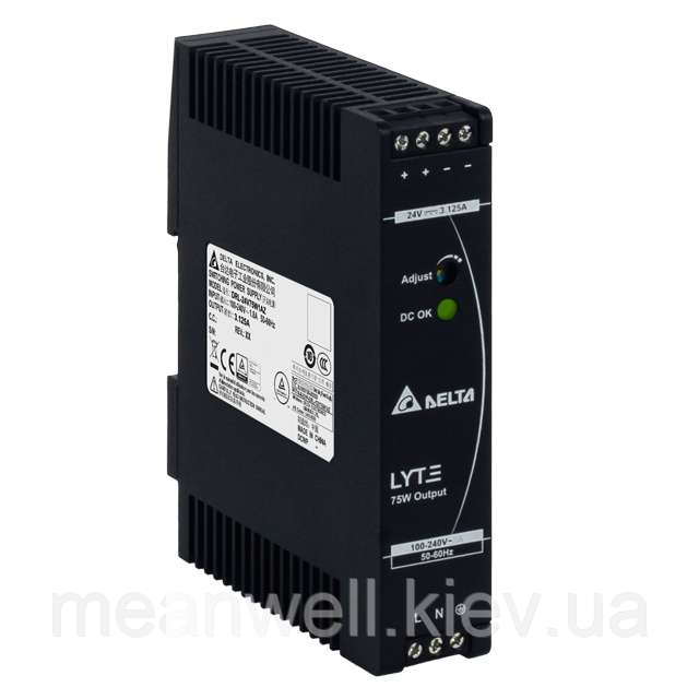 DRL-48V75W1AZ Блок живлення на Din-рейку Delta Electronics 75.36 Вт, 48В, 1.57А / аналог NDR-75-48 Mean well
