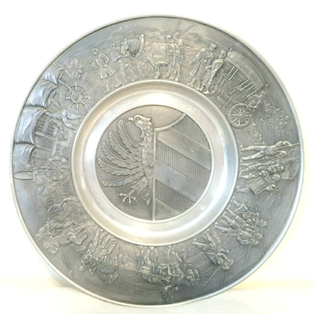 Настінна олов'яна тарілка Герби, фото 1