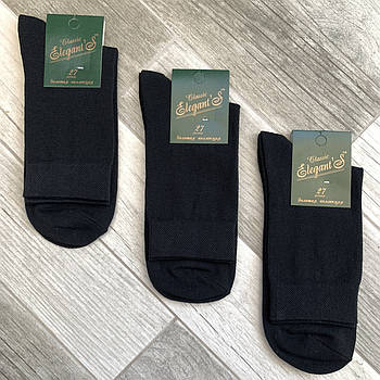 Чоловічі демісезонні шкарпетки х/б Елегант економ - варіант В17, 27 розмір, чорні, 01098