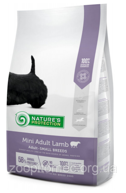 Корм nature's Protection (Натур Протекшн) Mini Adult Lamb для дорослих собак малих порід з ягням, 7,5 кг