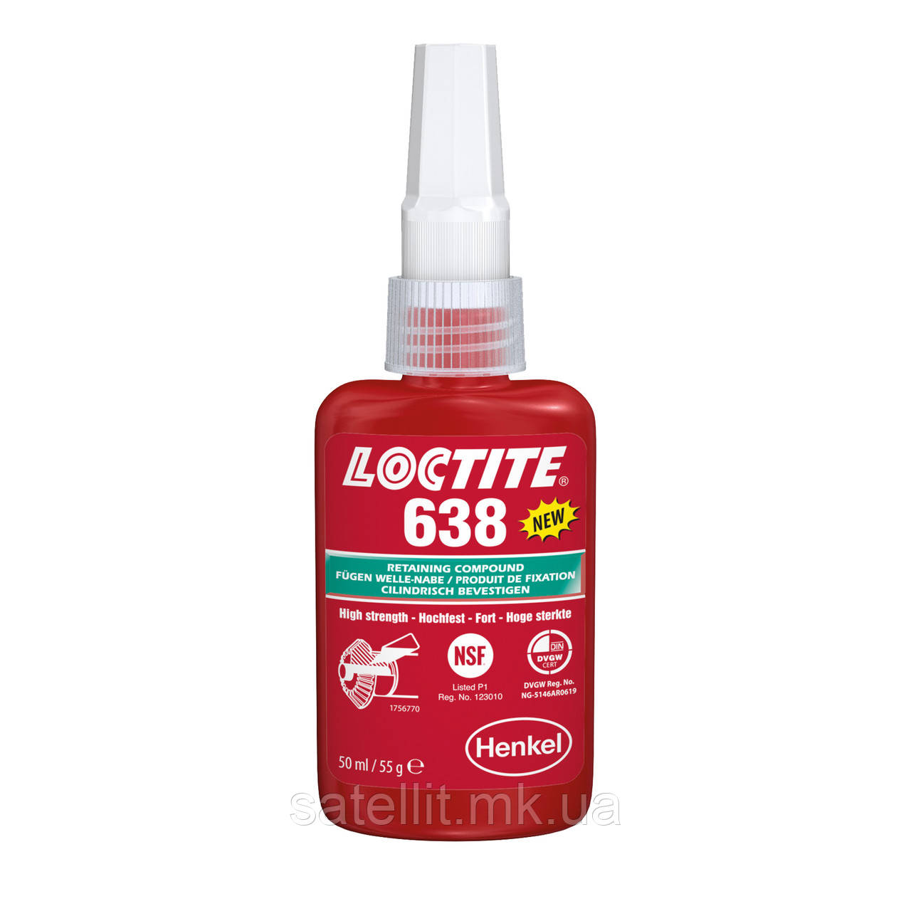 Фіксатор циліндричних вузлів Loctite 638 (50 мл), Loctite 638 (зазор 0,25)