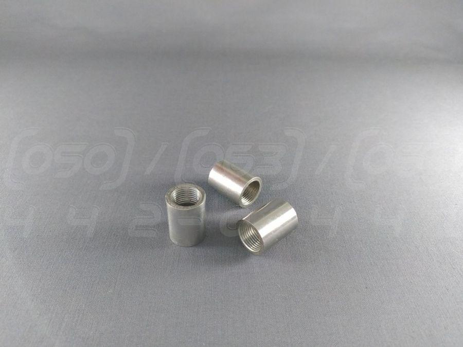 Муфта пряма різьбова Ду 10 (3/8") з нержавіючої сталі AISI304, неповністю прорізана