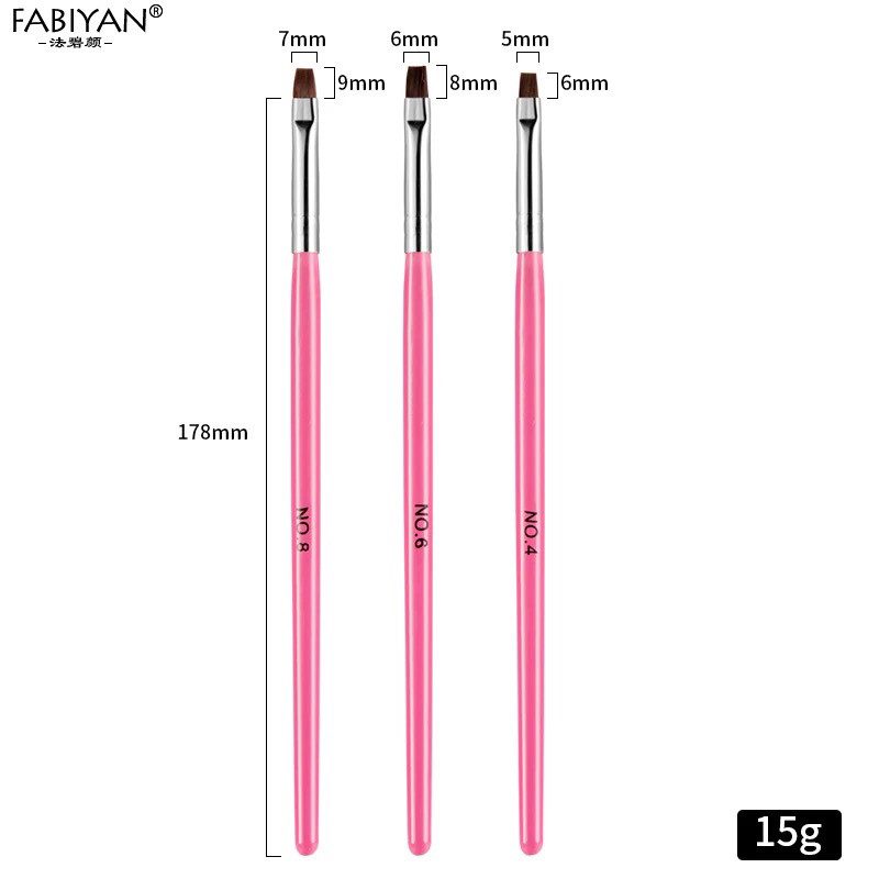 Набір рівних пензлів, 3 шт., фото 1