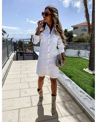 Біла сукня-сорочка ,РОЗМІР ТІЛЬКИ 38/40(XS)