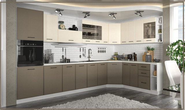 Кухня Медісон комбінація коричневого і бежевого кольорів Кухня Медісон комбінація коричневого і бежевого кольорів