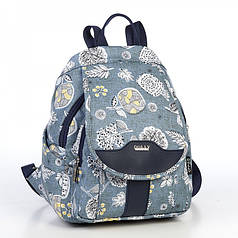 Рюкзачок маленький сірий жіночий тканинний міський молодіжний з кишеньками Dolly 303