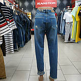 Джинси Bark MOM жіночі з надписами рвані котон 28 блакитні, фото 8