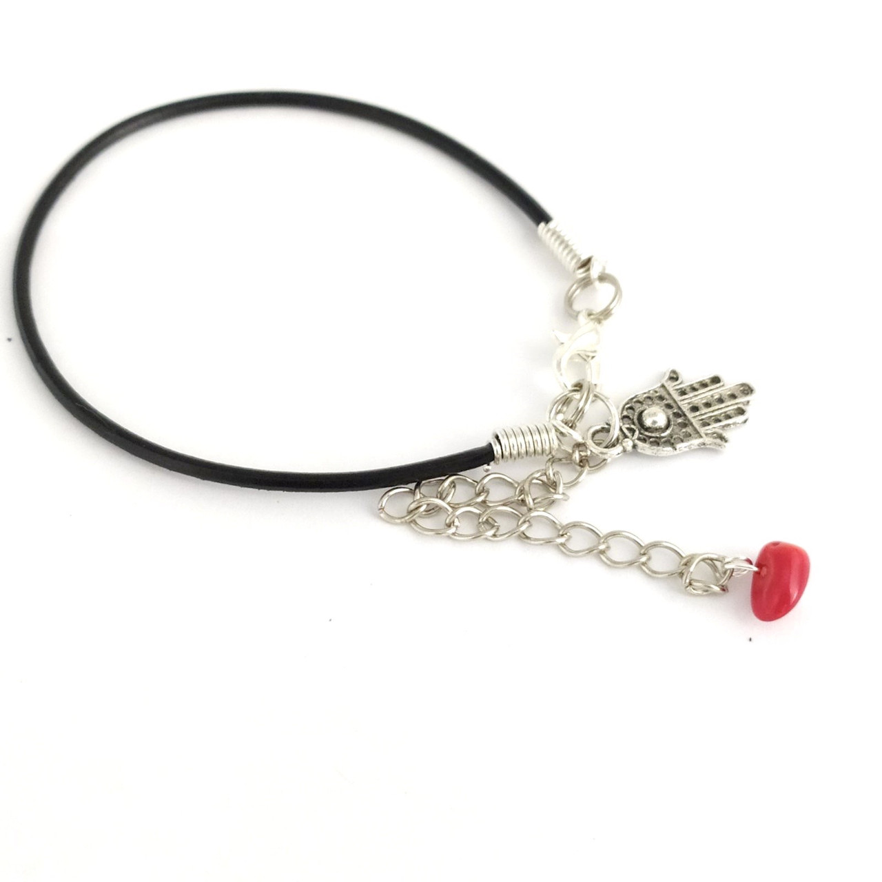 Браслет Black Line шкіряний чорний шнурок на зап'ястя, фото 1