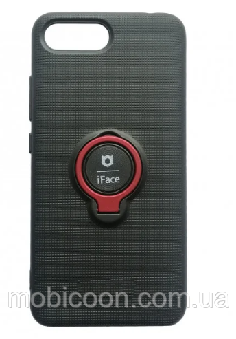 Чохол силіконовий iFace кільце+магніт для Xiaomi Redmi 6 black red (сяомі ксіоміредмі 6)