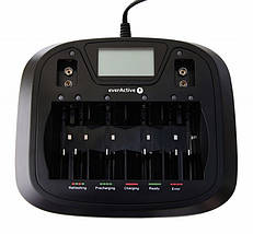 Універсальний зарядний пристрій everActive NC-900U 8 каналів Ni-Mh 220 V/12V USB Test LED+LCD, фото 3