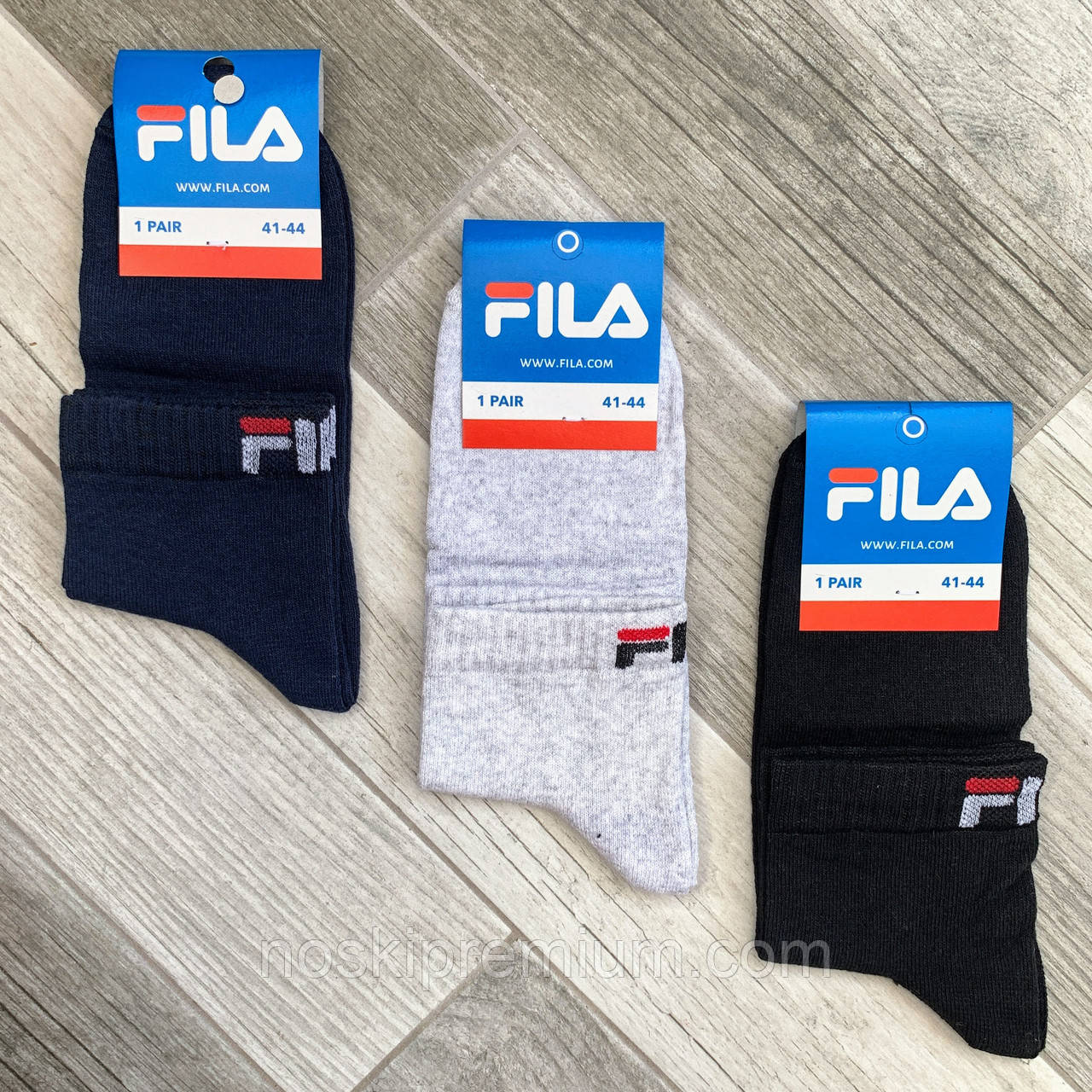 Шкарпетки чоловічі демісезонні х/б спортивні Fila, Athletic Sports, середні, асорті, 04593