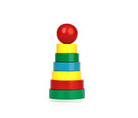 Деревянная игрушка Пирамидка для малышей, Komarovtoys (А 323)