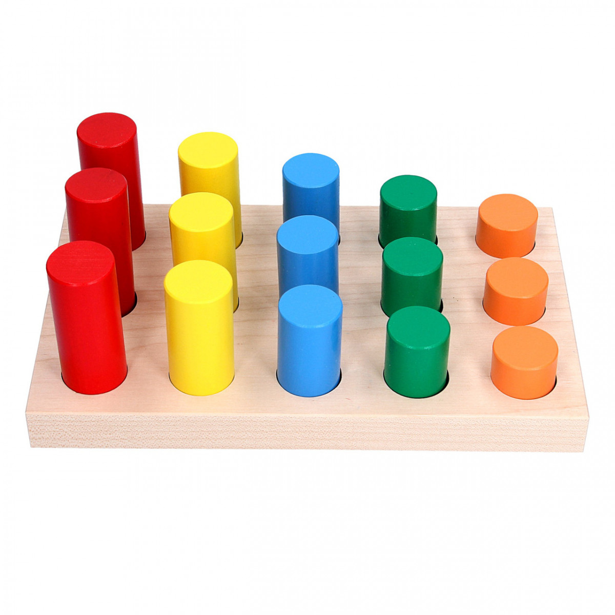 Деревянная игрушка сортер Цветные цилиндры, Komarovtoys (А 312) - фото 4 - id-p88947504
