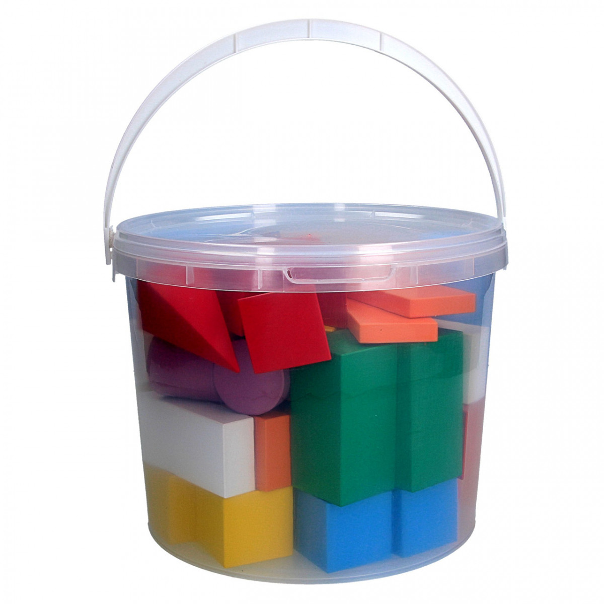 Детская развивающая игрушка деревянные цветные кубики конструктор в ведре 50 шт в ведре, Komarovtoys (А 319) - фото 4 - id-p87618729