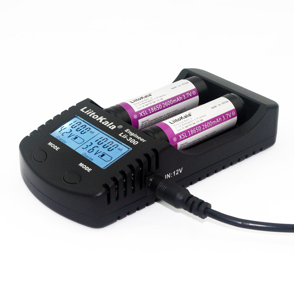 Універсальний зарядний пристрій Liitokala Lii-300, 2 канали, Ni-Mh/Li-ion, 220V/12V, Powerbank