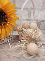 Намистини дерев'яна яні із буку, діаметр - 4 см