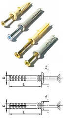 Дюбель 10х120 із шурупом "потаєм" 50 шт./пач.