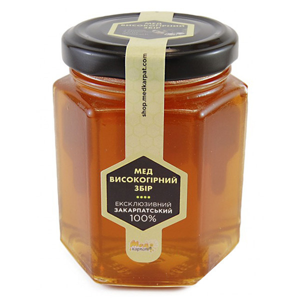 Мед бджолиний натуральний, сорт: "Високогірний збір" 240г