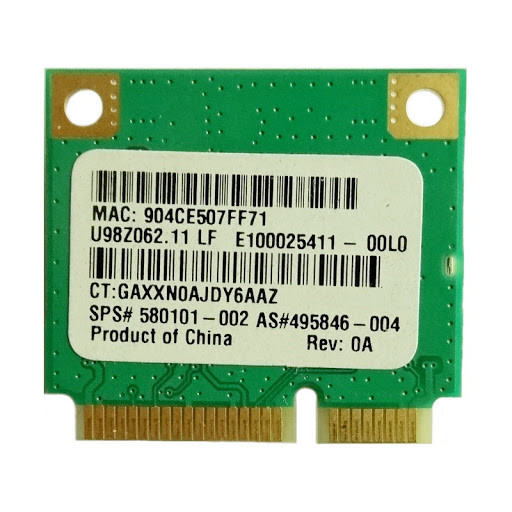 Wi-fi модуль HalfSize Mini pcie Для HP! Qualcomm Atheros AR5B95 (518436-002) 802.11 b, g, n, 150Mbps #