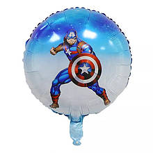 Фольгований куля круглий месники марвел супергерої капітан америка 45 см