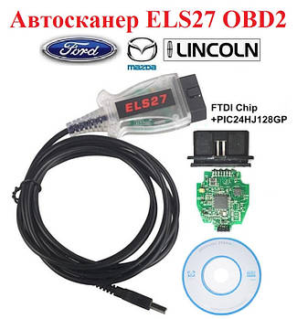 Автосканер ELS27, ver 2.3.7, OBD2 USB, чіп FTDI-FT232RL