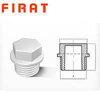 Заглушка полипропиленовая с резьбой Firat, 20х1/2" мм