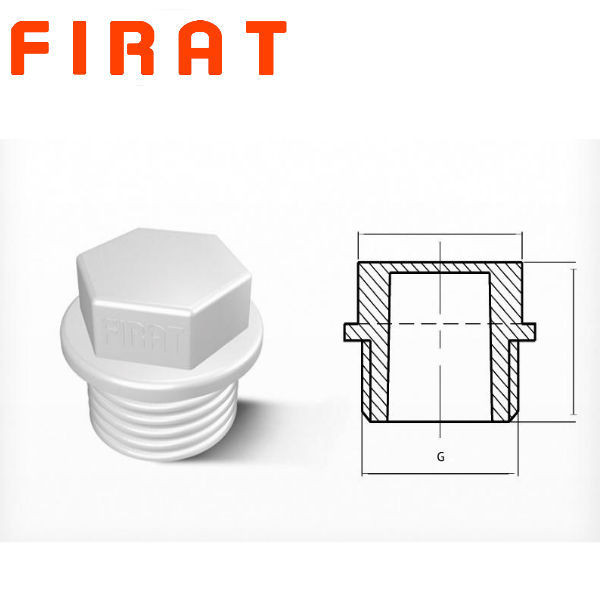 Заглушка полипропиленовая с резьбой Firat, 25х3/4" мм - фото 1 - id-p164954475