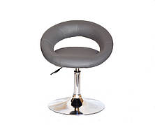 Стілець поворотний на металевій ніжці Holy CH-BASE еко шкіра , сірий 1001