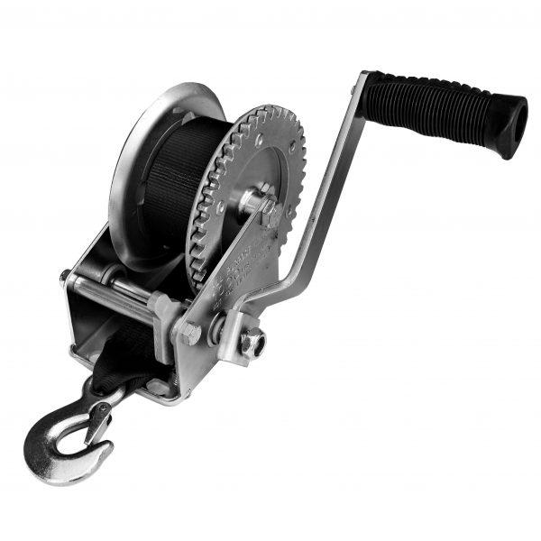 ЛЕБІДКА ДЛЯ ПРИЧЕПА З СТРІЧКОЮ І КРЮКОМ ПОСИЛЕНА 1000LBS ОЦИНКОВАНА 702061Z, фото 1