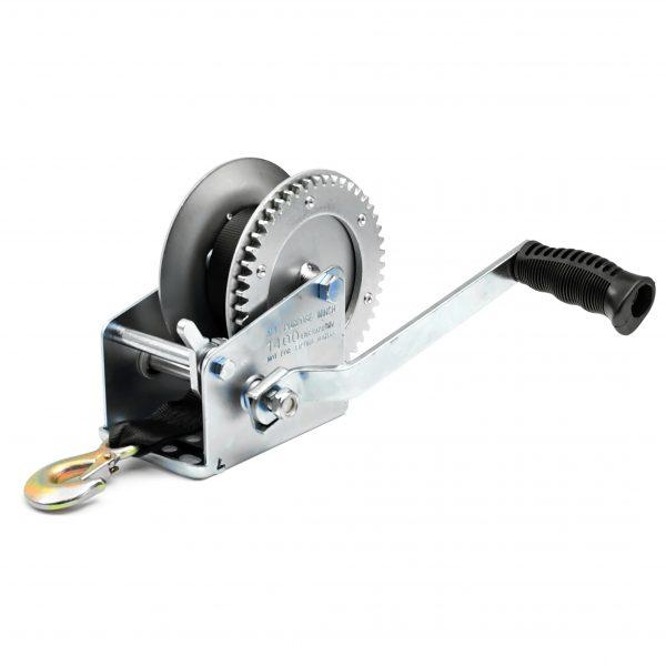 ЛЕБІДКА ПОСИЛЕНА 1400LBS 702064 З РЕМЕНЕМ І ГАЧКОМ, фото 1