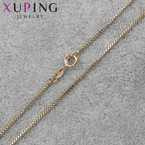 Цепочка Xuping Jewerly длина 50-60 см ширина 1 мм медицинское золото  квадратный снейк застёжка-шпрингель