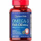 Риб'ячий жир Puritan's Pride OMEGA 3 FISH OIL 1000mg 100 капсул, фото 3
